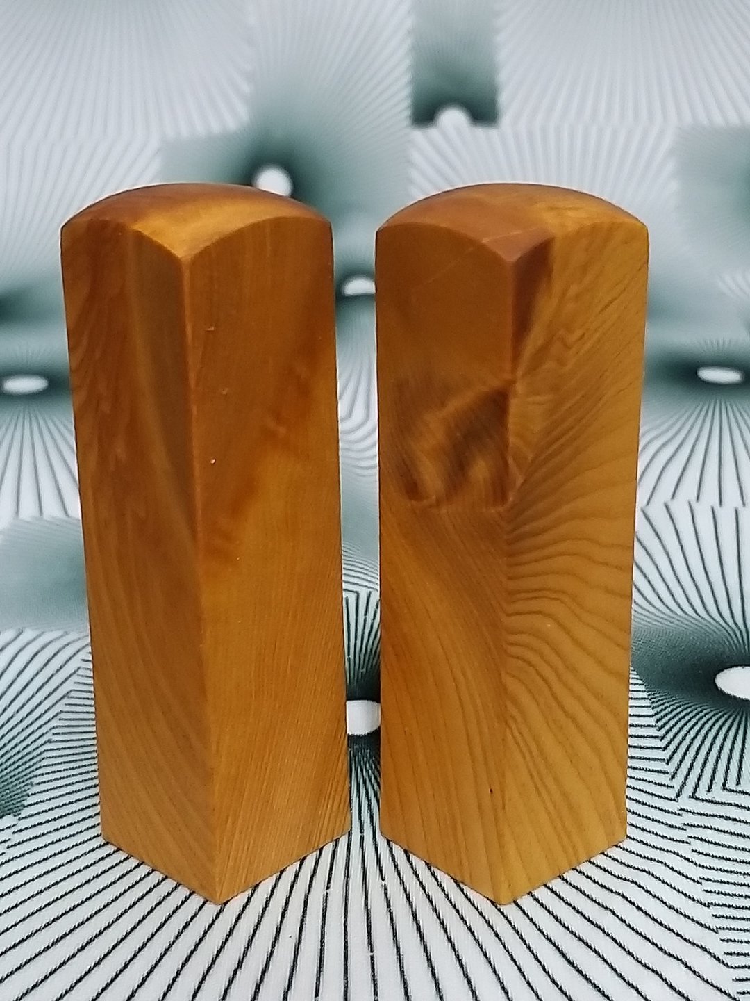 台湾桧木6分闪光印章 1对 7*1.8cm正方 500元~B11 - 印章/印台 - 木头 