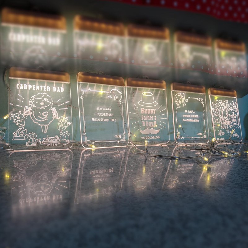 定制小夜灯串 - 五灯 气氛灯 生日灯 节庆装饰 独特礼物 告白话语 - 灯具/灯饰 - 塑料 透明