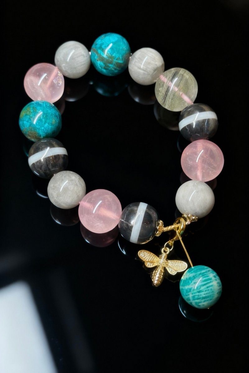 Crystal.EAA 设计款水晶手链 蜂舞蓝粉 星落之环 绿幽灵 凤凰松 - 手链/手环 - 玉石 多色