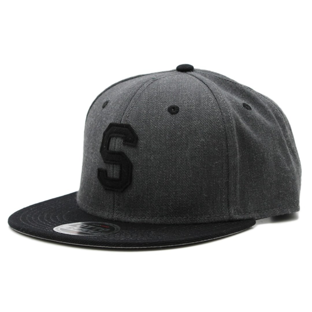LETTER SNAPBACK CAP 棒球帽 鸭舌帽 平舌帽  黑 / 混灰 - 帽子 - 压克力 灰色