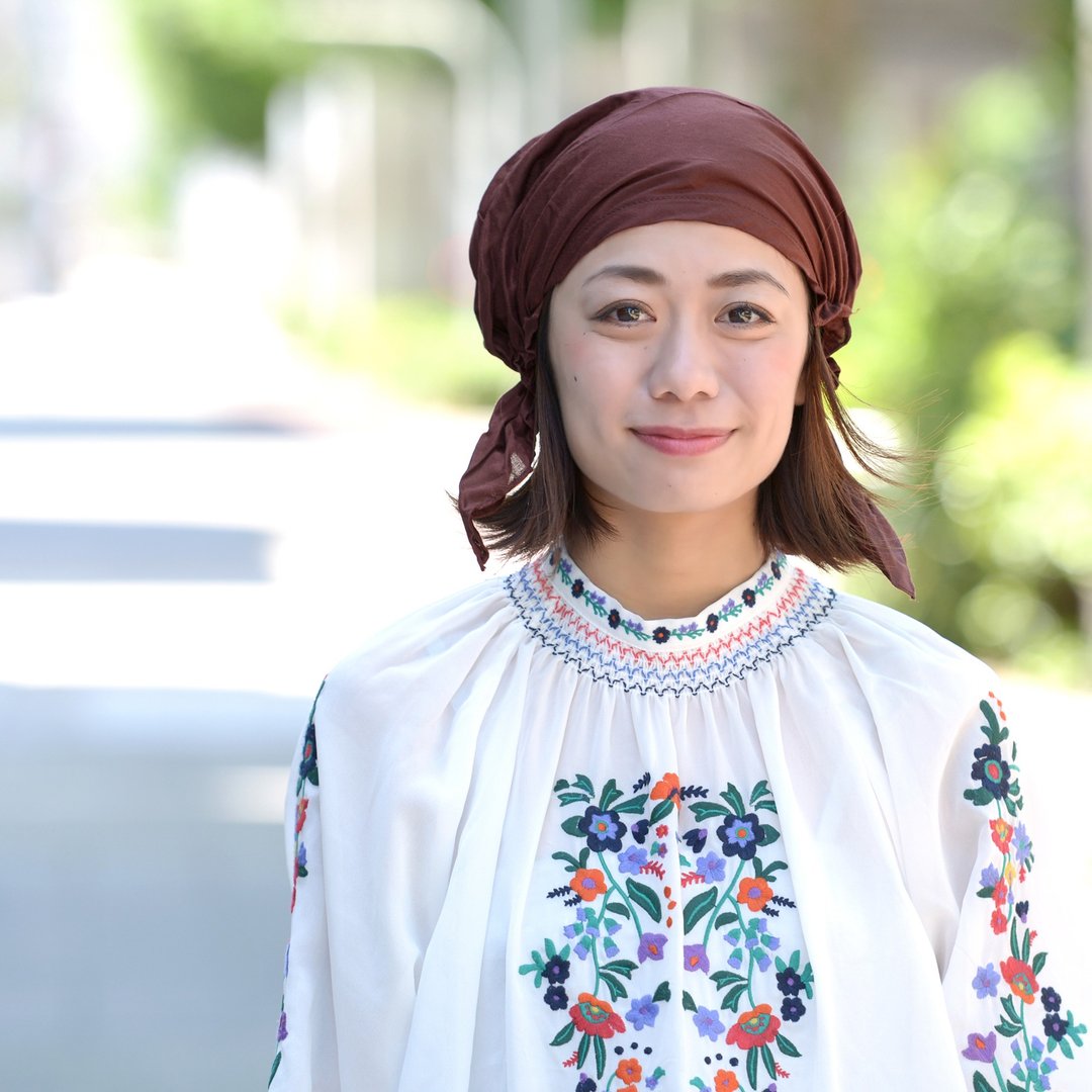 nicora 纯色嫘萦头巾帽 轻薄如手帕 舒适无结睡帽 #TP - 帽子 - 其他人造纤维 咖啡色