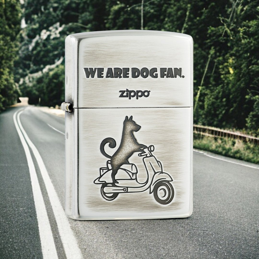【ZIPPO官方旗舰店】拉风狗狗骑士(银色)防风打火机 ZA-2-100A - 其他 - 铜/黄铜 银色