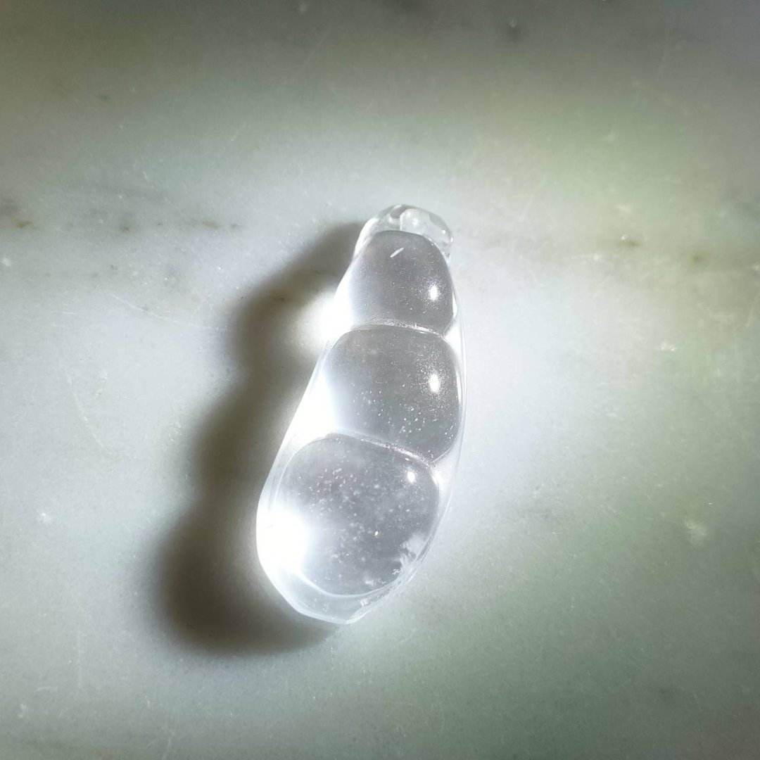龙彩~水沫子福豆吊坠 福禄寿福豆 - 项链 - 其他材质 白色