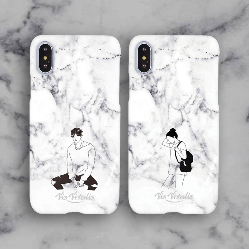 男与女 / 合购 / 大理石纹手机壳 / 雾面磨砂硬壳 - 手机壳/手机套 - 塑料 灰色