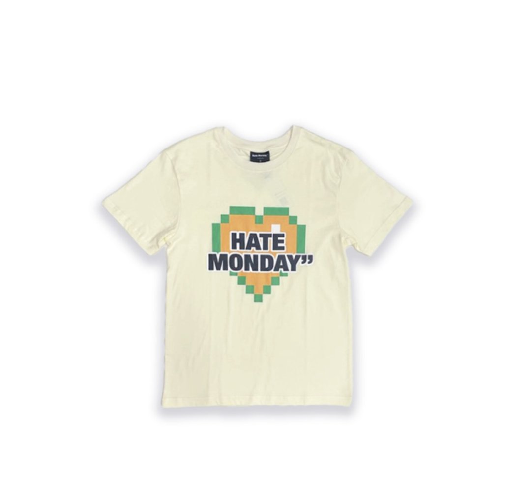 Hate Monday''  - Pixels T-Shirt - 中性连帽卫衣/T 恤 - 棉 黑色