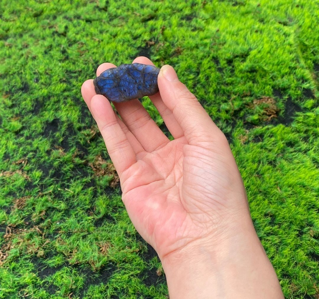 能量摆饰-天然可爱几何深蓝光拉长石原石 疗愈 旺姻缘 财运水晶 - 摆饰 - 水晶 蓝色
