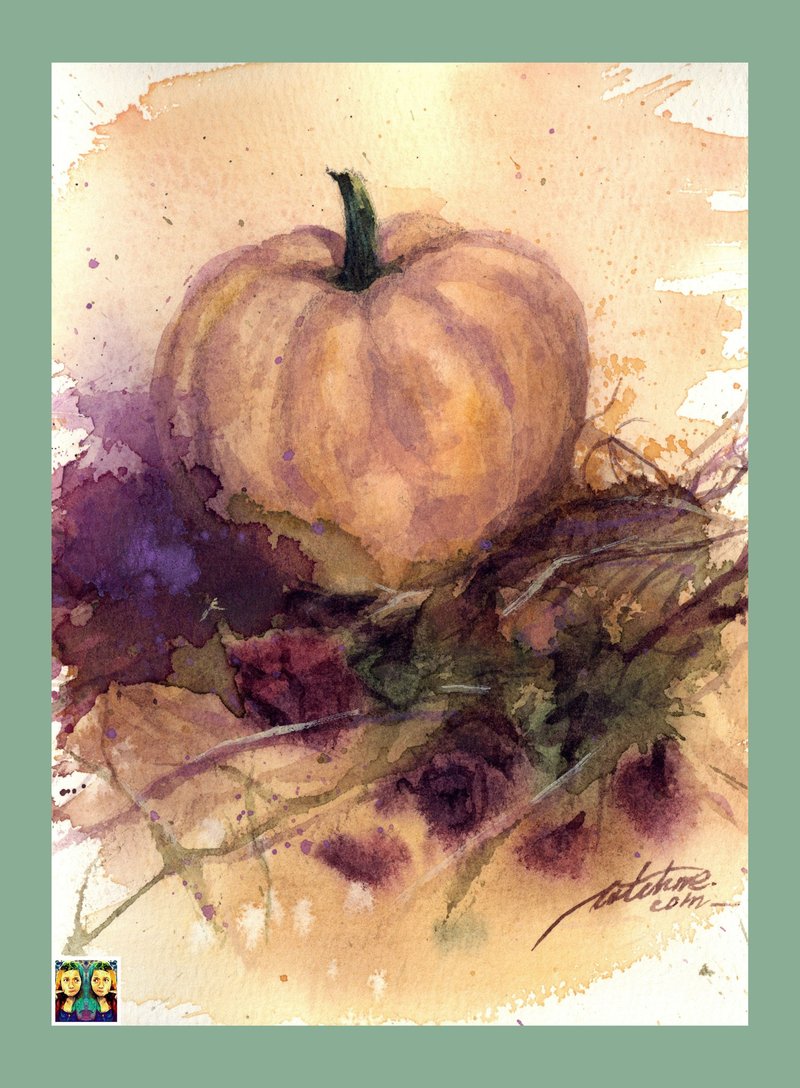 粉色南瓜_手绘原作(仅此一件) - 订制画像 - 纸 