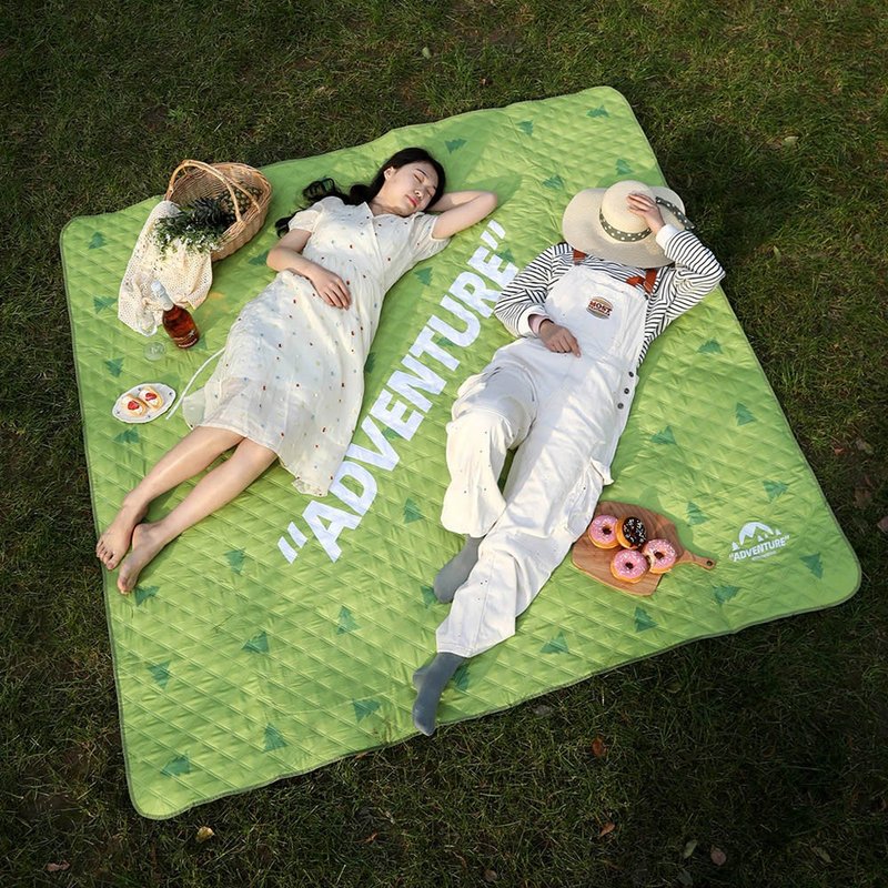 日本霜山 户外用便携式加厚防水防潮野餐垫(200x200cm)-多色可选 - 野餐垫 - 聚酯纤维 绿色
