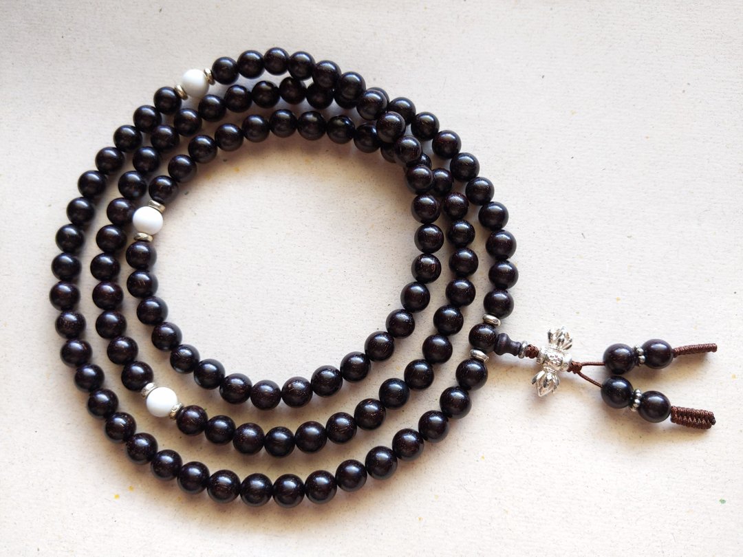 ORLI Jewelry 天然金星小叶紫檀108颗念珠 印度小叶紫檀带金星 - 项链 - 木头 咖啡色