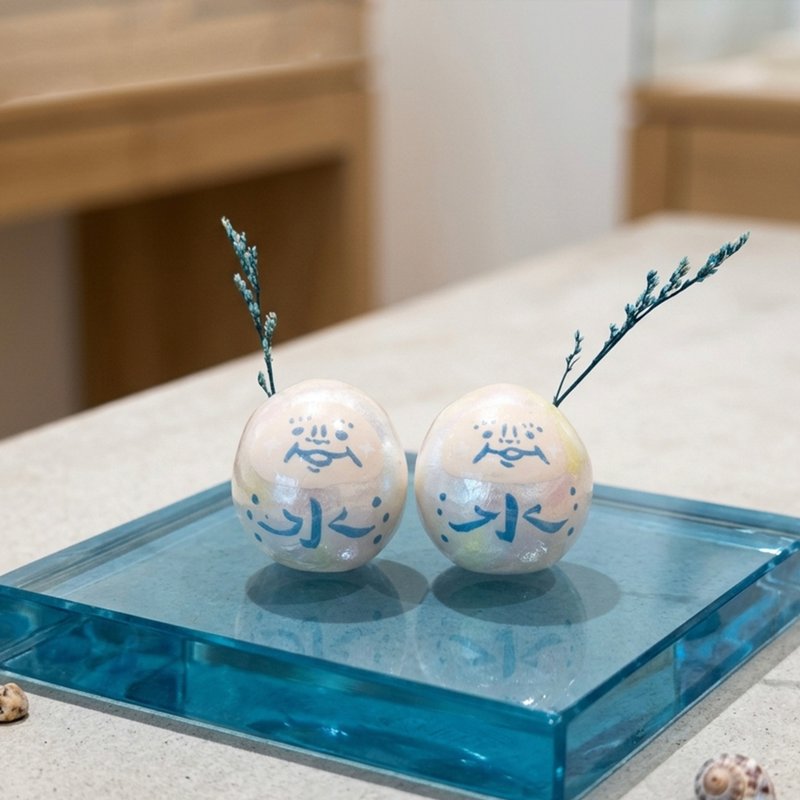 达磨造型摆饰 (水) - 玩偶/公仔 - 粘土 蓝色