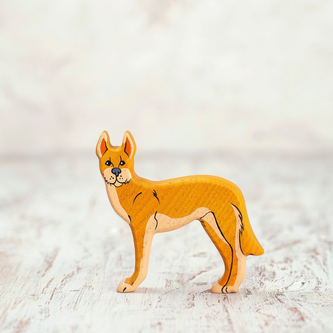 Wooden toy Dingo figurine Australian animals - 玩具/玩偶 - 环保材料 红色