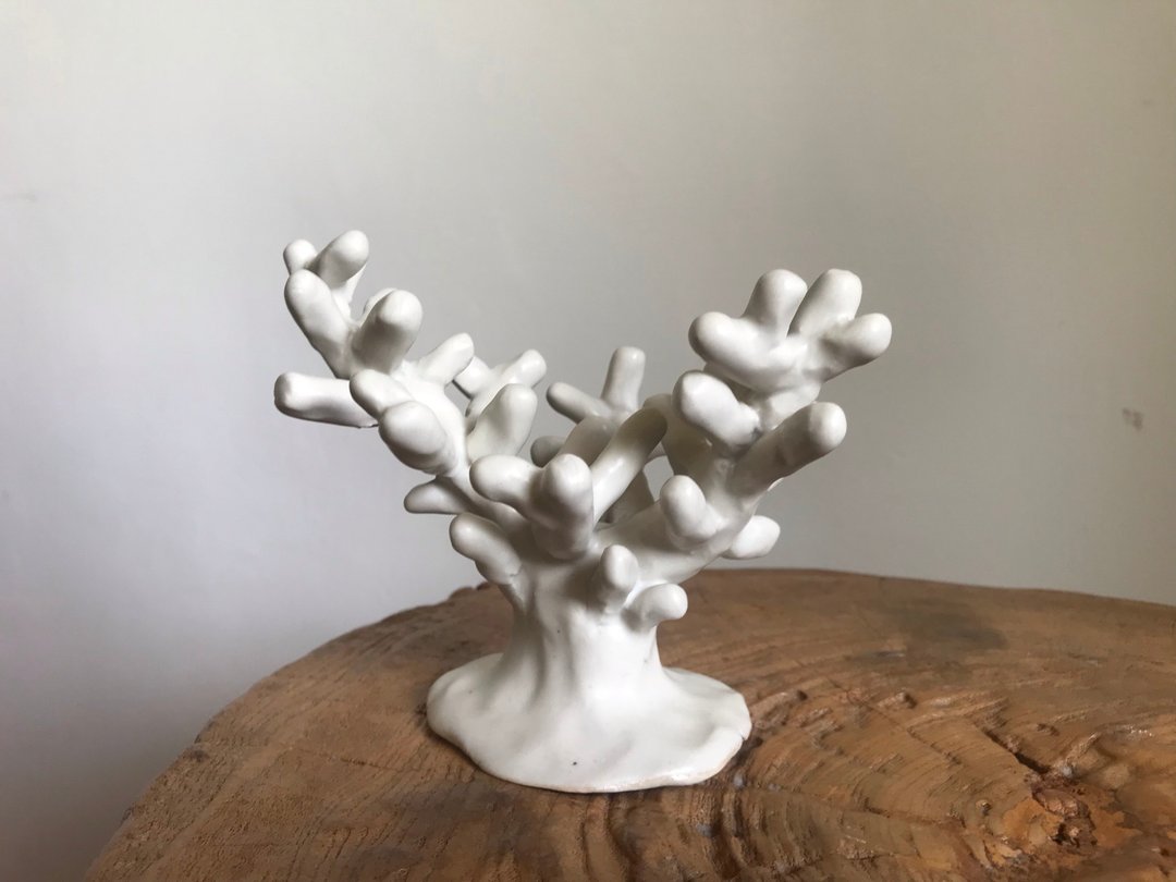 Coral sculpture - 花瓶/陶器 - 陶 白色