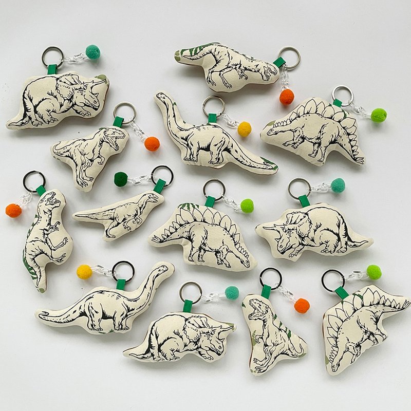 水果恐龙彩色毛球挂饰锁圈/钥匙圈 - 钥匙链/钥匙包 - 棉．麻 绿色