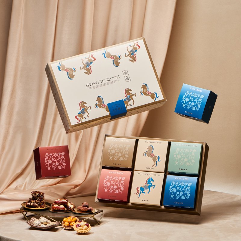 2026 新春礼盒 迎曦礼盒 坚果塔 枣泥核桃糕 - 零食/点心 - 其他材质 多色