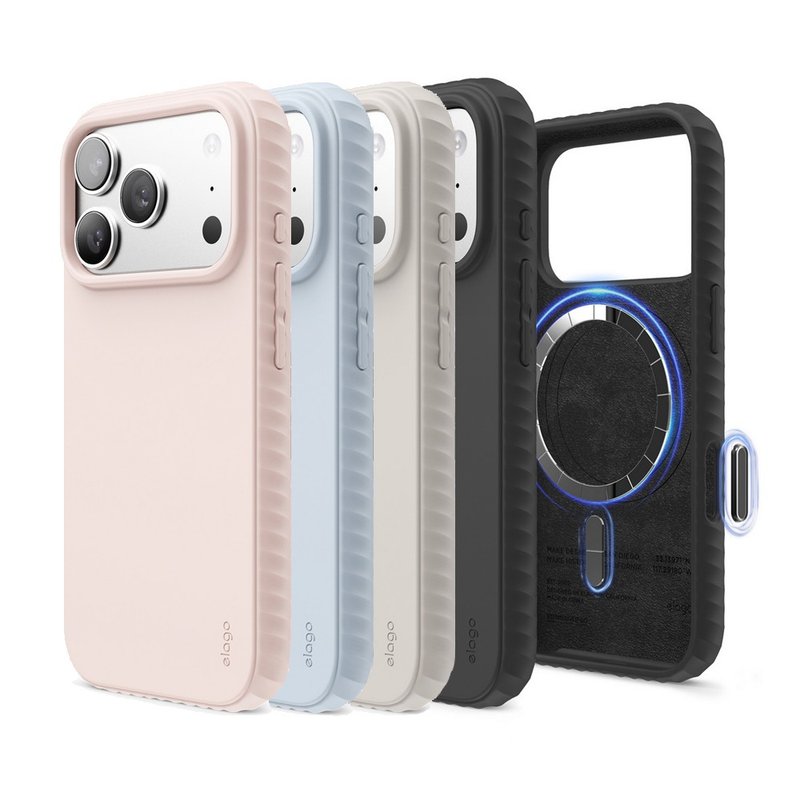 elago iPhone 17 Pro/Pro Max 磁吸防滑防摔Ridge硅胶手机壳 - 手机壳/手机套 - 其他材质 
