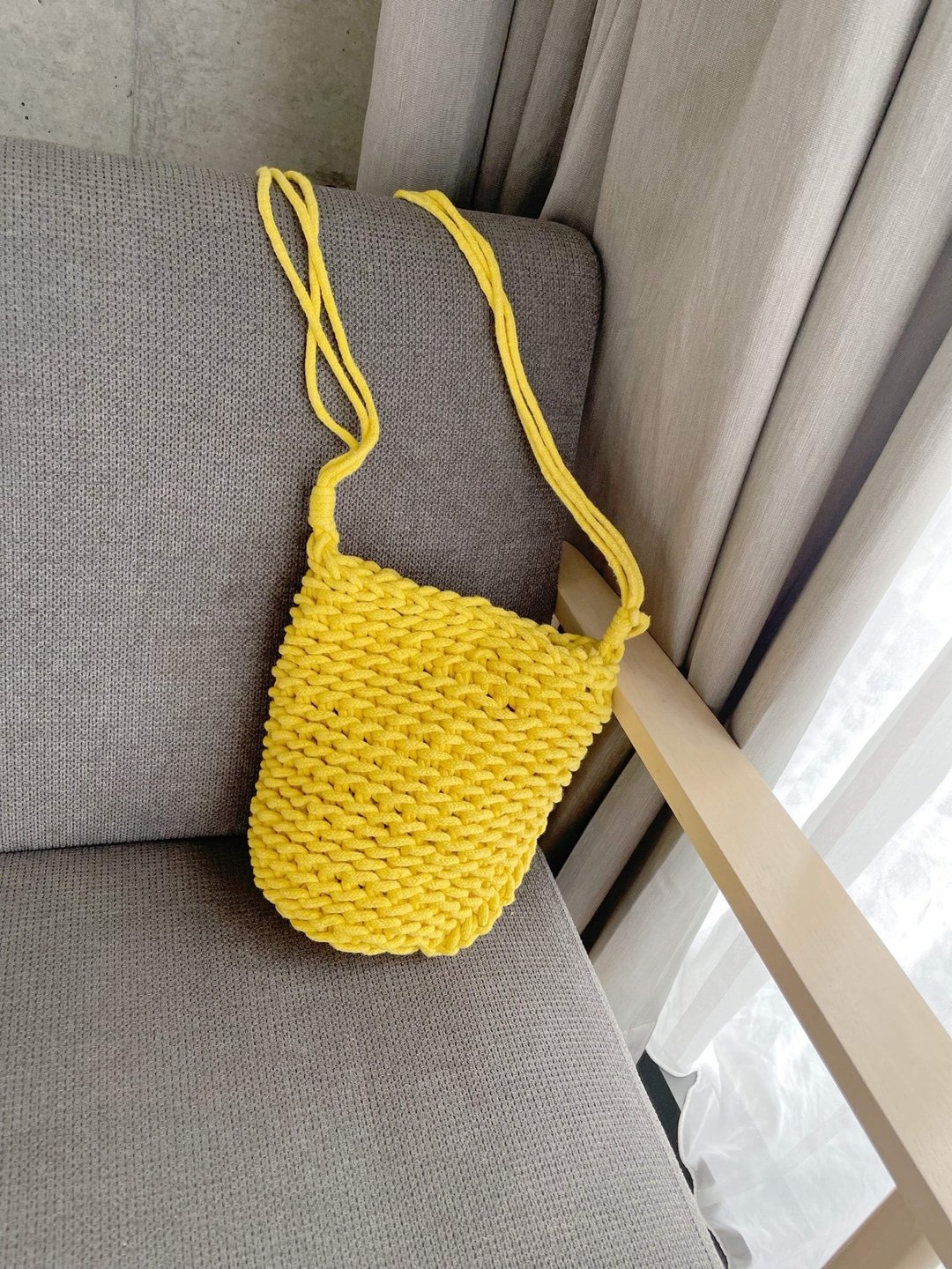 INS手工钩织斜跨包【Crochet bag】 - 侧背包/斜挎包 - 棉 