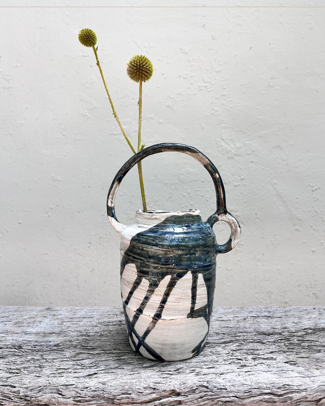 墨蓝 单耳提梁 花器 花瓶 | 陶器皿 - 花瓶/陶器 - 陶 蓝色
