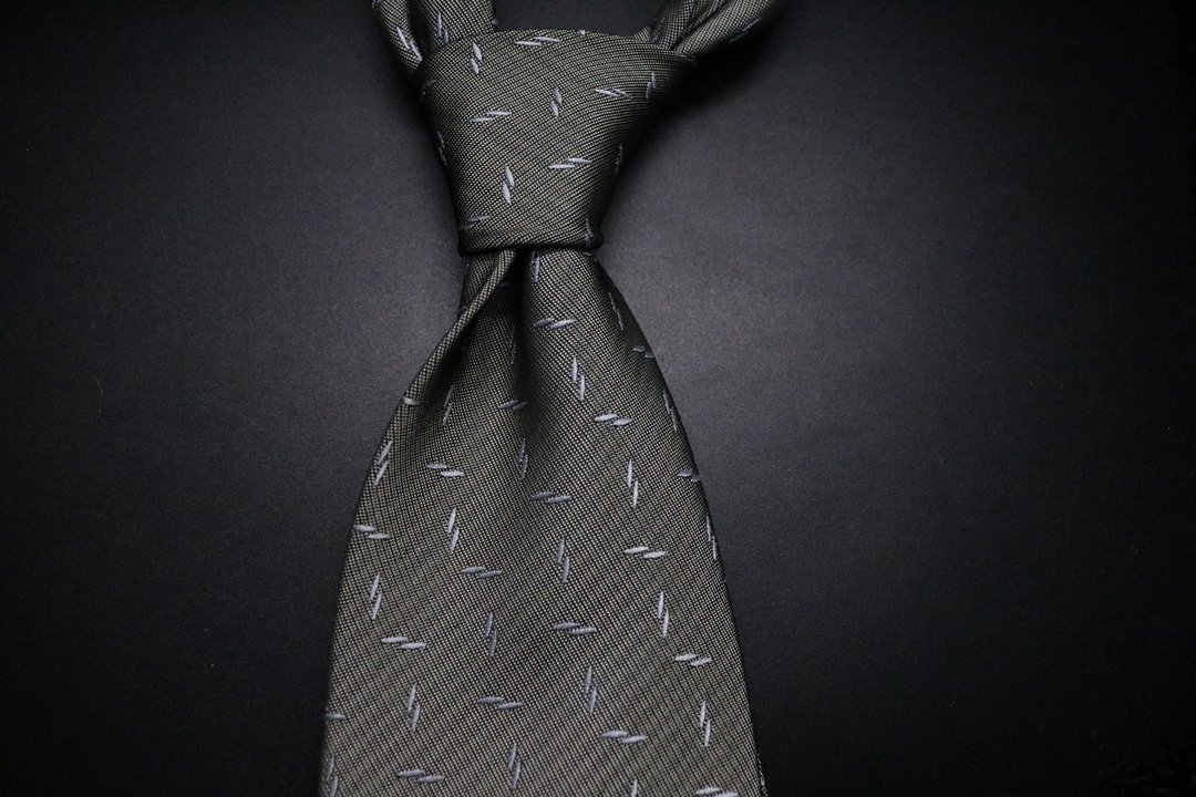 新品大象灰提花真絲領帶/型男紳士大氣necktie - 领带/领带夹 - 丝．绢 灰色