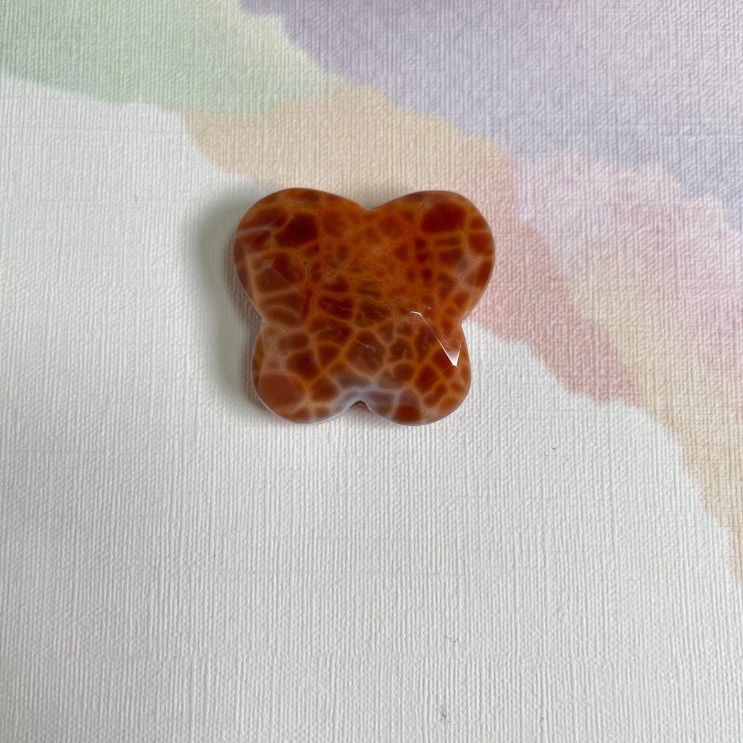 051712火玛瑙/带孔素材/蝴蝶/晶石/天然/水晶/能量石/原生态/ - 金工/饰品 - 水晶 红色