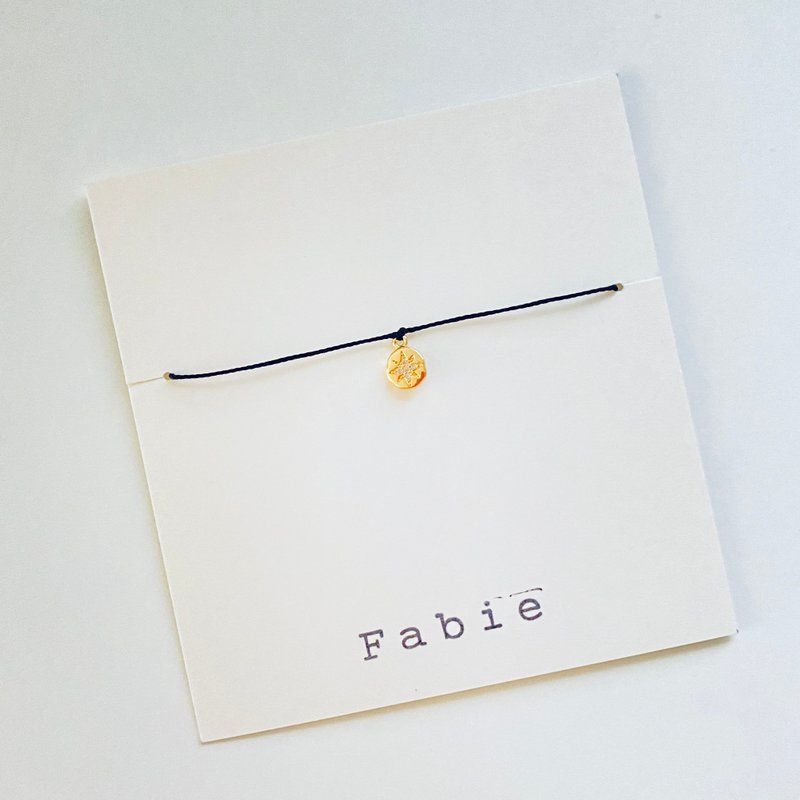 苏美文明八芒星 金色吊坠 幼细蚕丝蜡线手环 - 手链/手环 - 其他金属 金色