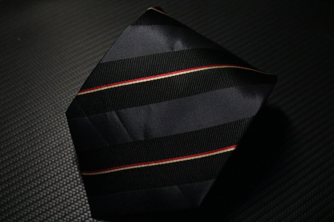 黑色真丝大条纹简约领带礼盒装绅士礼物 - 领带/领带夹 - 丝．绢 黑色