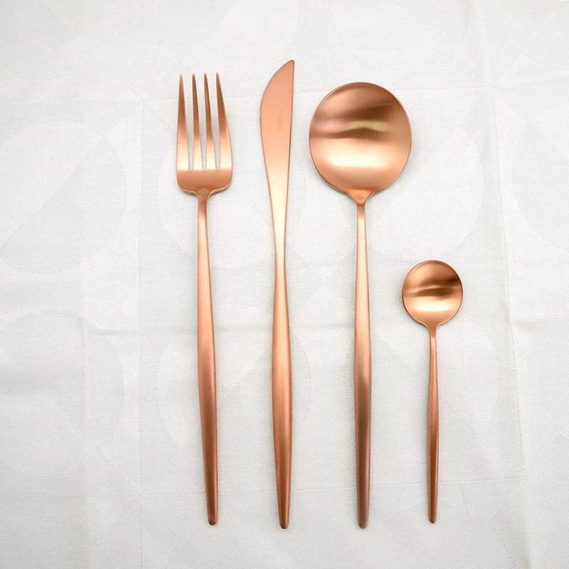 葡萄牙 Cutipol | MOON / 雾铜不锈钢主餐四件组 - 餐刀/叉/匙组合 - 不锈钢 咖啡色