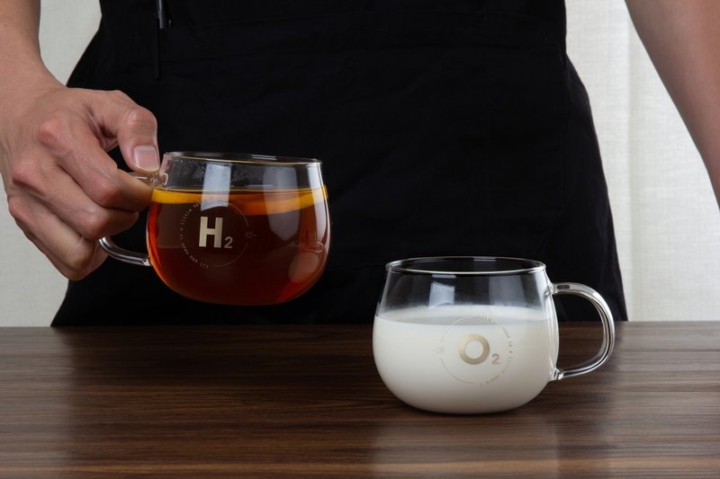【玻璃至上】H2O化学系 氢氧对杯 | 口杯 | 生活火花 - 茶具/茶杯 - 玻璃 透明