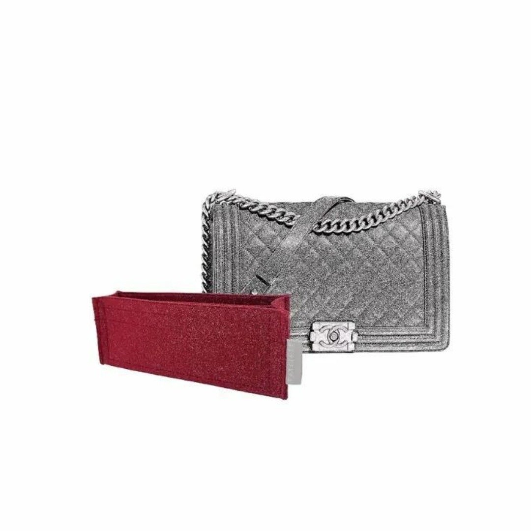 【香港制造|韩国绒布】手制内袋 Chanel Boy Medium 28cm (New) - 化妆包/杂物包 - 其他材质 多色