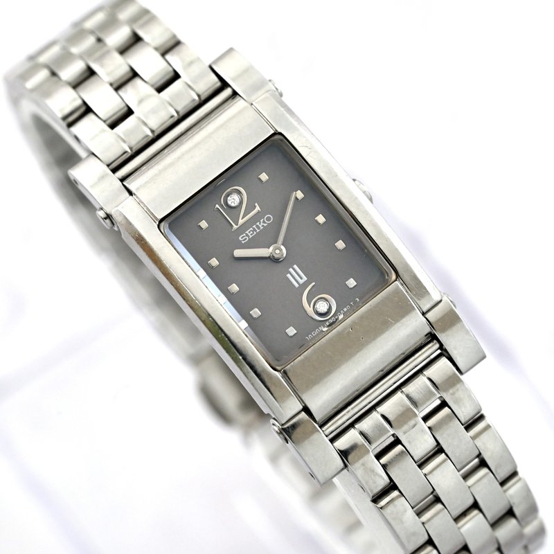 SEIKO IU 女表 2P 钻石 1F20-0AM0 灰褐色表盘 手表 古董表 日本直送 - 女表 - 不锈钢 