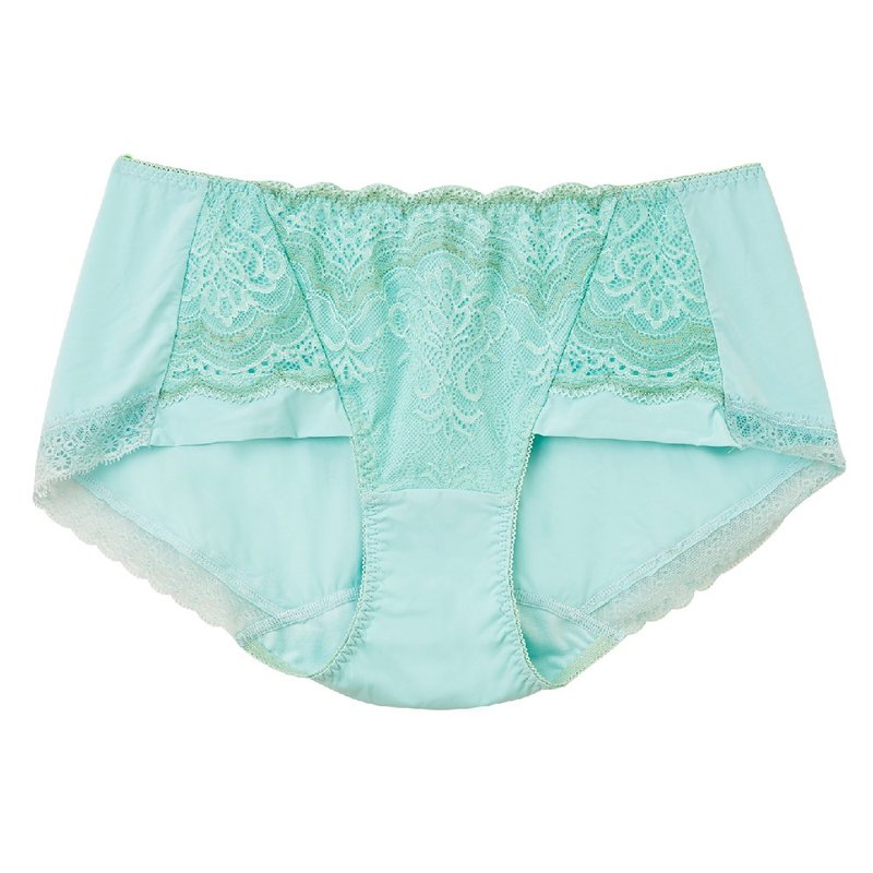 【玳蕾绮】莱卡中腰平口内裤-薄荷绿-海鸥线无钢圈拉提款配裤 - 女士内衣裤 - 尼龙 