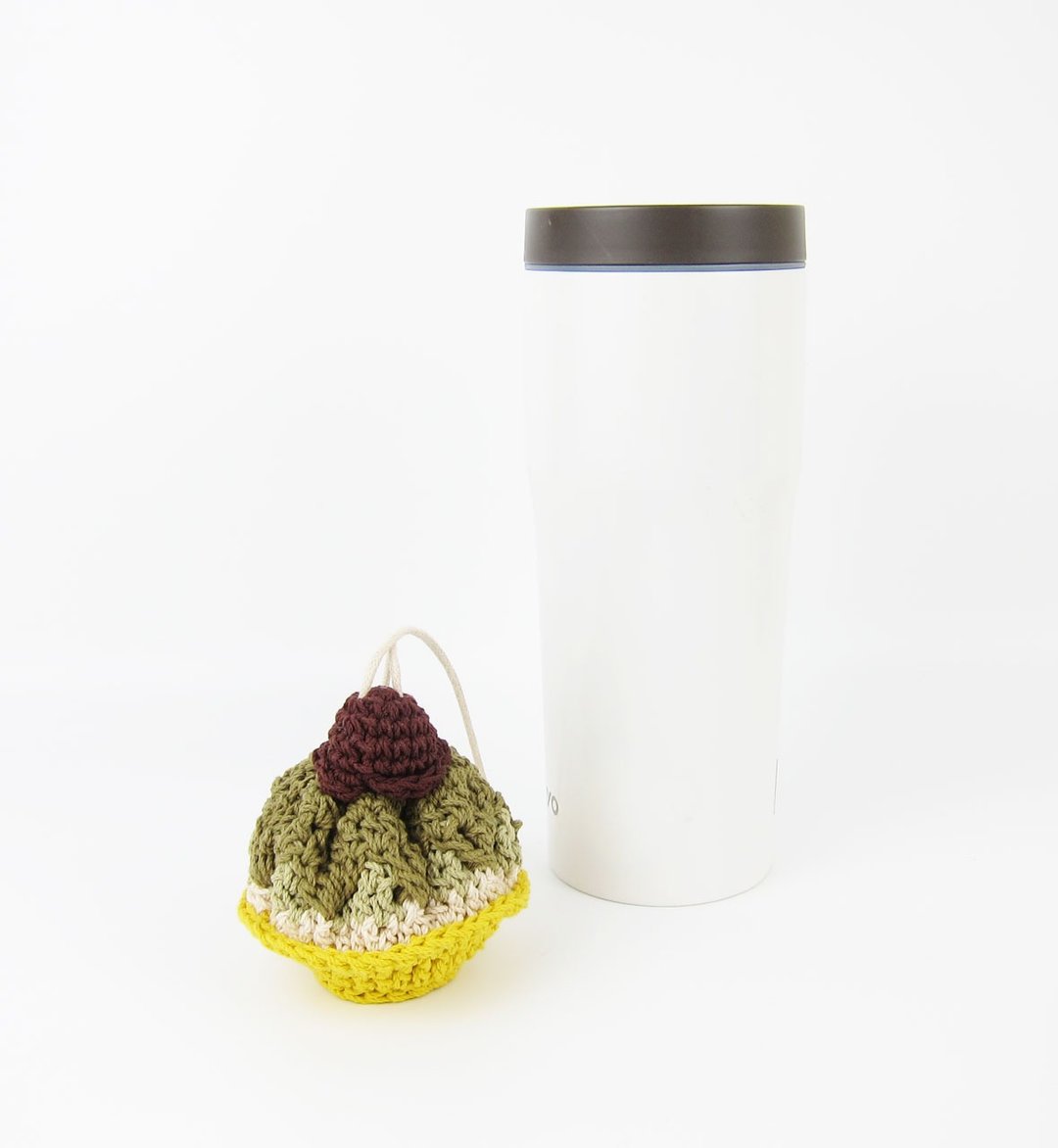 【白玉抹茶红豆】造型收纳提袋  饮料提袋 - 随行杯提袋/水壶袋 - 其他人造纤维 绿色