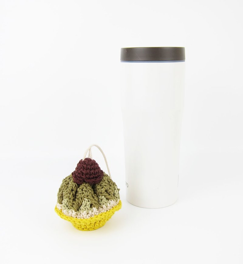【白玉抹茶红豆】造型收纳提袋  饮料提袋 - 随行杯提袋/水壶袋 - 其他人造纤维 绿色