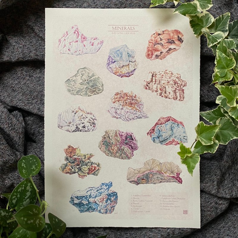 矿石复古图鉴 A3复制画 - 其他 - 纸 