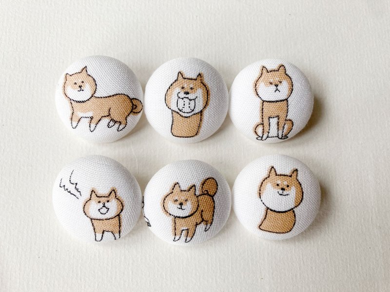 布扣 针织 编织 缝纫 手作材料 柴犬 钮扣 DIY材料 - 编织/刺绣/羊毛毡/裁缝 - 棉．麻 卡其色