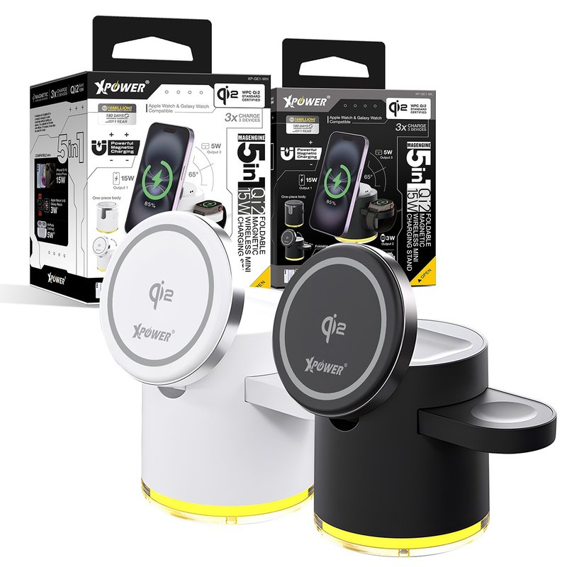 XPower MAGENGINE GE1 Qi2迷你掌心五合一 15W磁吸无线充电座 - 手机充电及周边 - 其他金属 多色