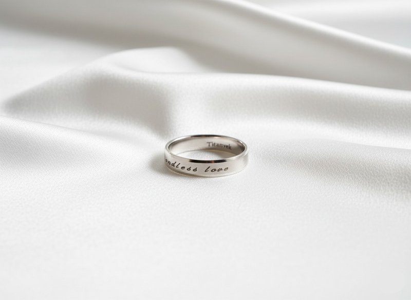 Titanvek钛金属戒指-5mm雷雕刻字戒指 - 戒指 - 其他金属 银色