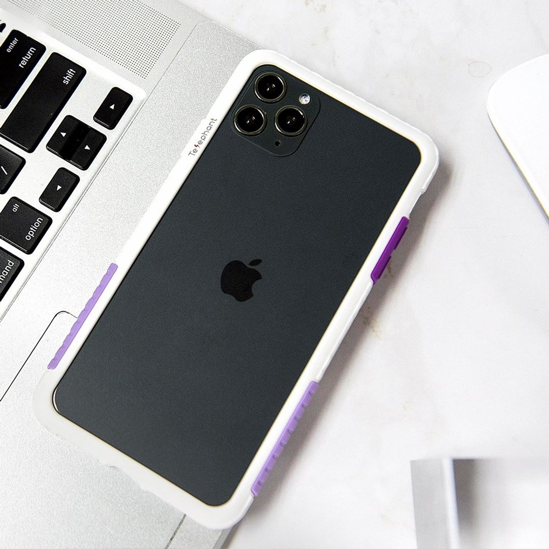 送品牌挂绳 iPhone 13系列 NMD抗污防摔手机壳-白好日紫 - 手机壳/手机套 - 塑料 