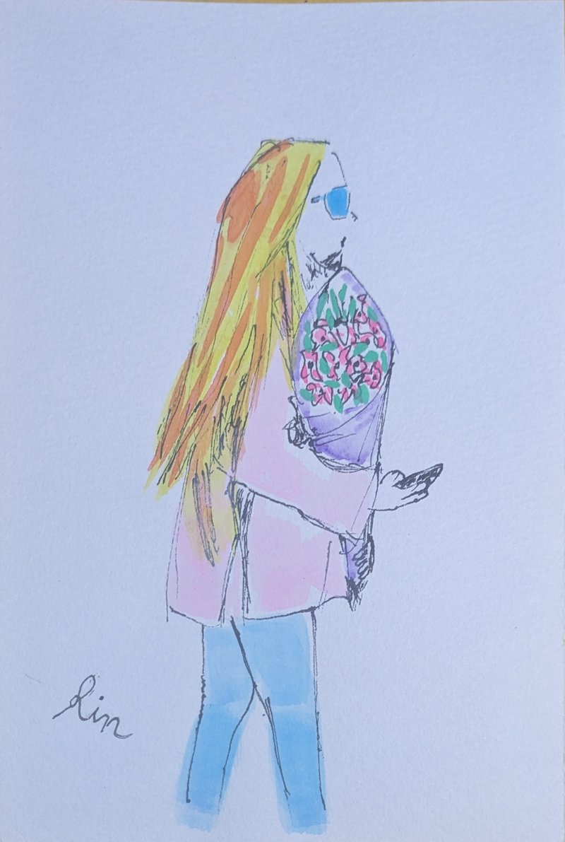 【时尚街头系列】花束 - 海报/装饰画/版画 - 纸 粉红色