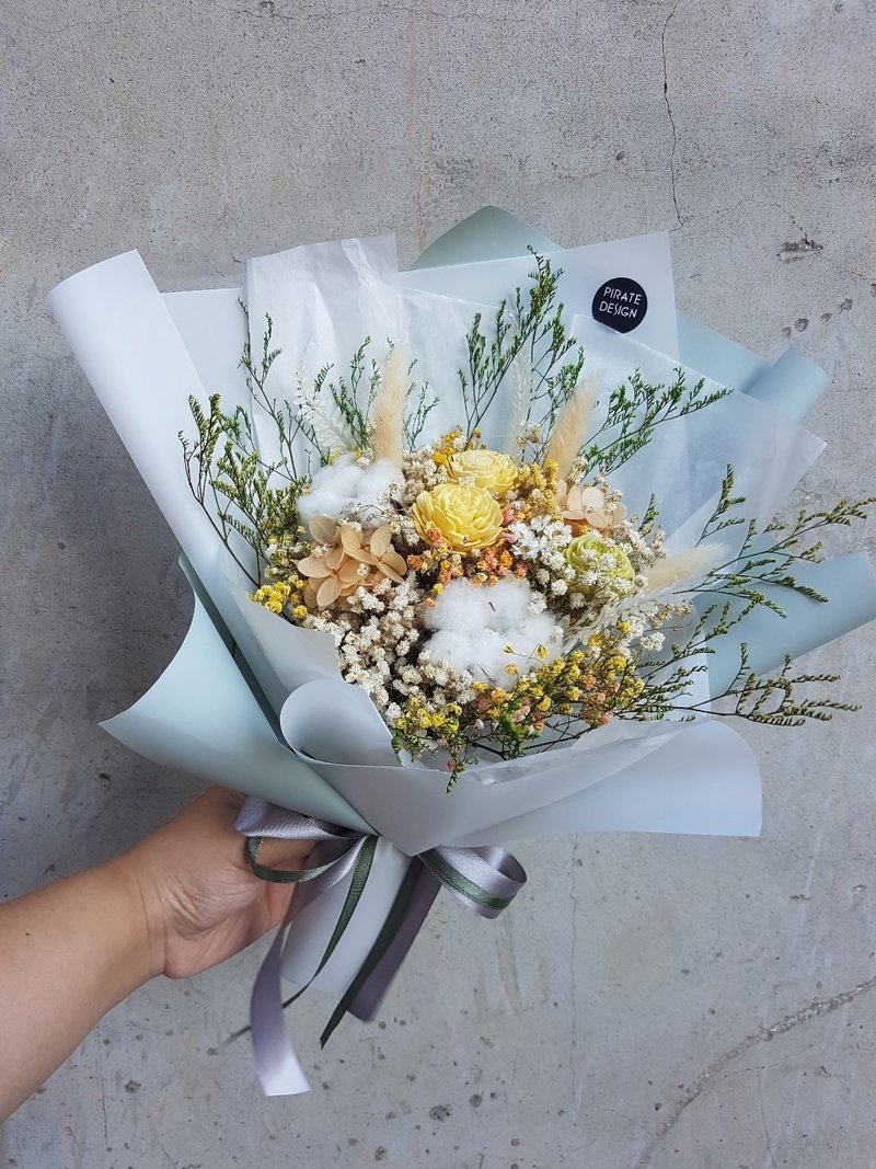 海藏设计│蜂蜜柠檬。清新黄干燥花束 - 干燥花/捧花 - 植物．花 黄色