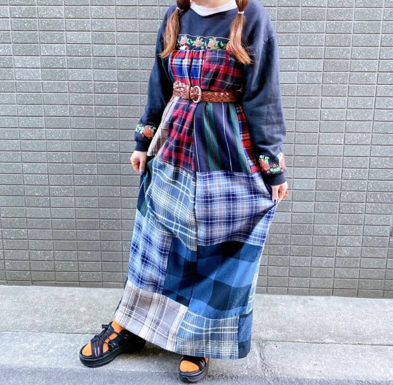 拼接裙 - 裙子 - 棉．麻 