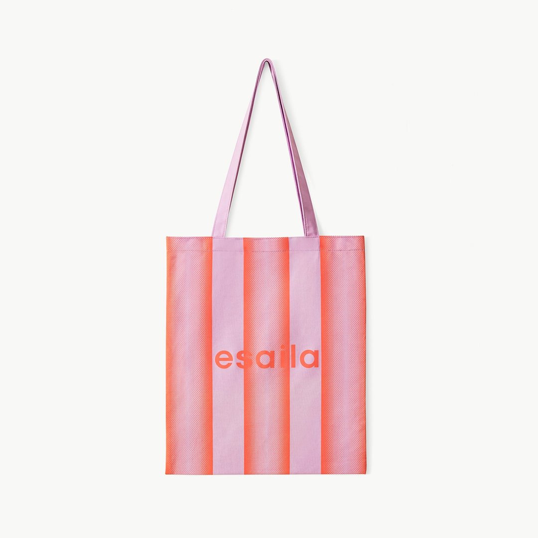 ESAILA Tote Bag | 帆布袋 | 粉紫 - 手提包/手提袋 - 棉 粉红色