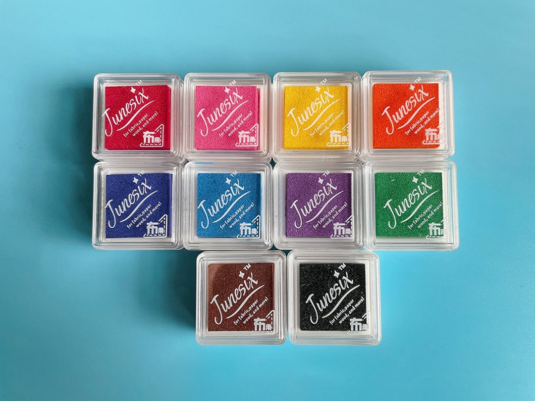 Junesix 超高性价比 纸 布 木多用印台组 10色入 彩色印泥 - 印章/印台 - 颜料 