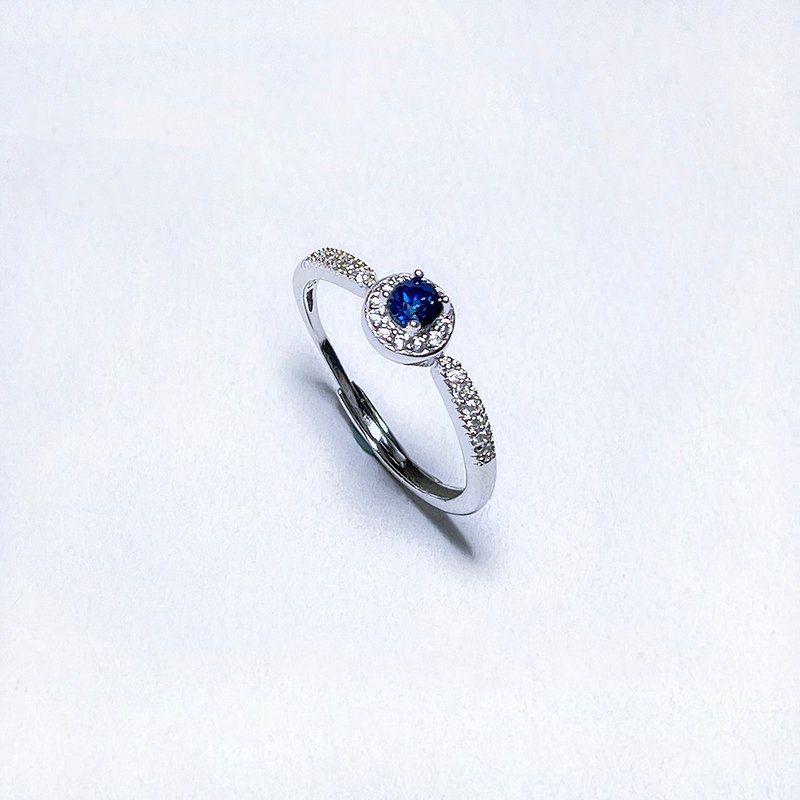 宝石系 天然宝石 蓝宝石 925纯银 戒指 - 戒指 - 宝石 蓝色