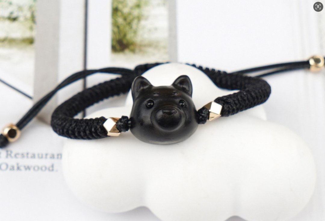 簡約手作 檀木生肖动物柴犬狗狗手链手绳 - 手链/手环 - 木头 