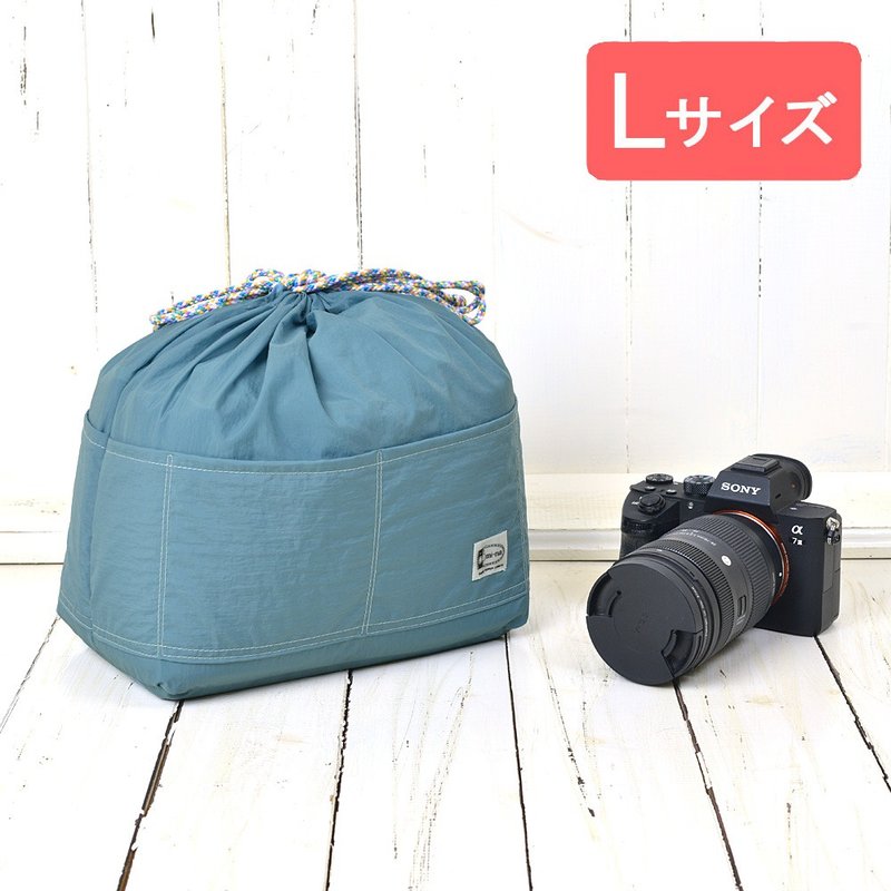 16口袋 束口袋内袋 相机专用 包中包 L尺寸 / 烟熏蓝 - 其他 - 尼龙 蓝色