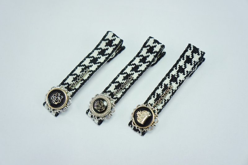 E2-发夹 - 发夹浏海夹侧夹一字夹类 千鸟格 - 发饰 - 其他材质 多色