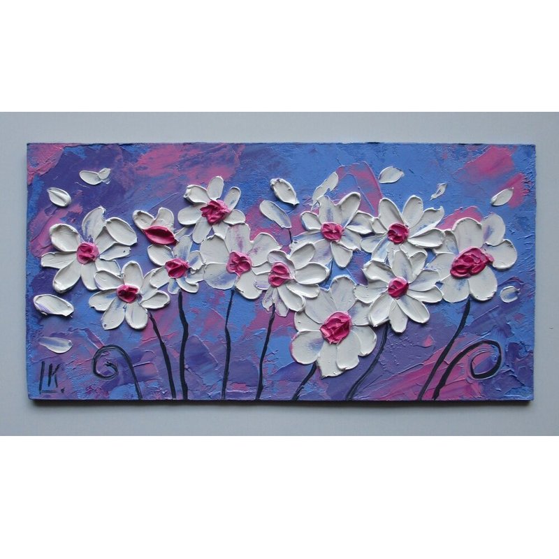 原创油画花卉抽象艺术微型野花艺术 - 墙贴/壁贴 - 其他材质 多色