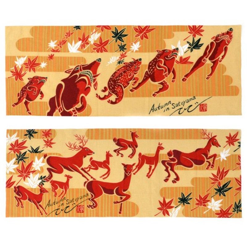 【两件套】手绢 - Autumn in Satoyama - 毛巾浴巾 - 棉．麻 橘色