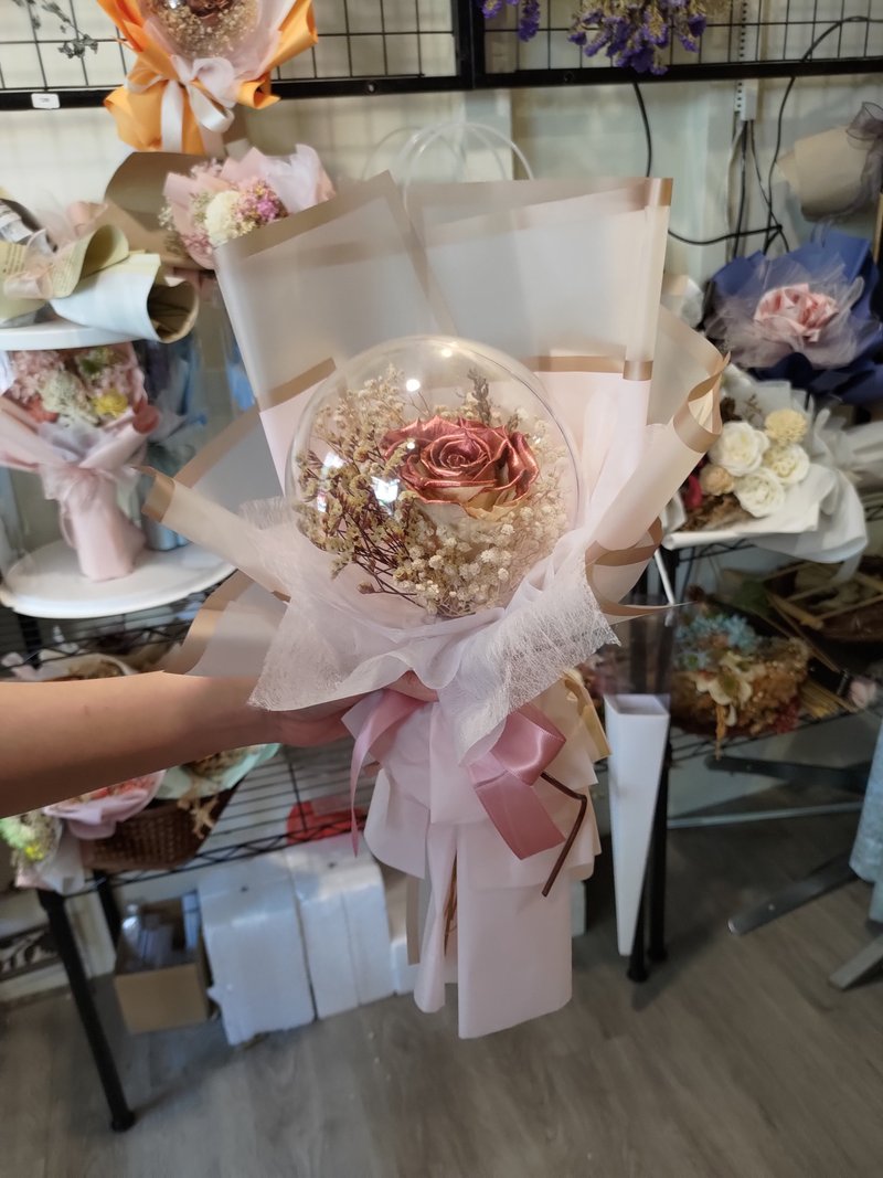 Time Flower梦幻波波球干燥花/永生花束 - 干燥花/捧花 - 植物．花 