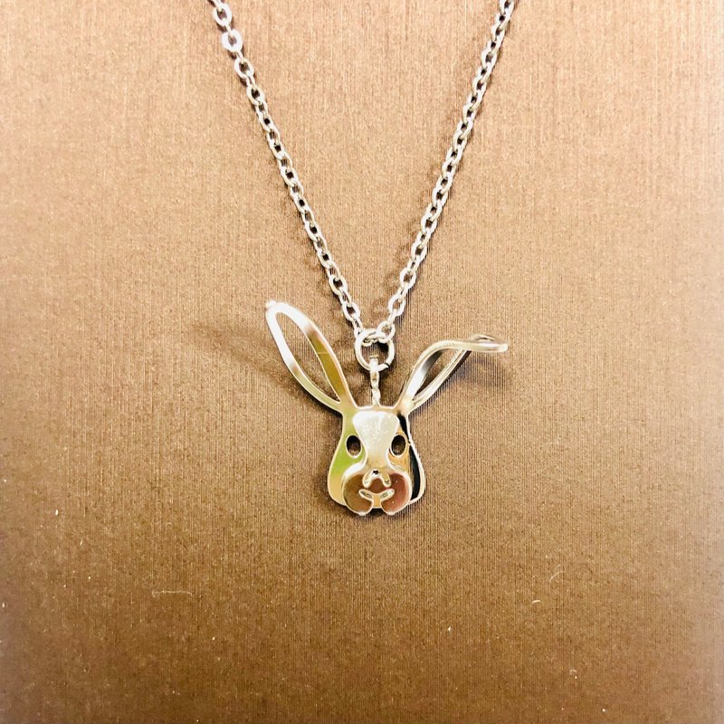薄钢项链- 兔子  精巧可爱  医疗级薄钢不会氧化过敏 - 项链 - 不锈钢 银色